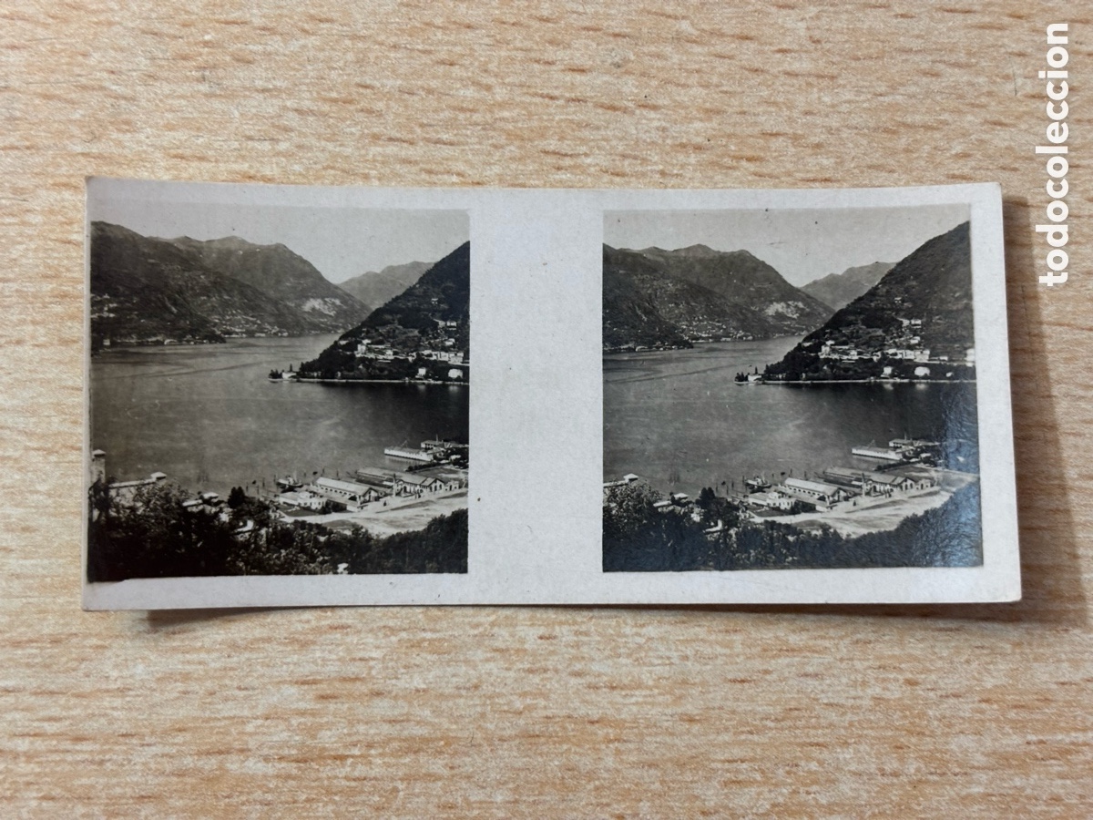 Collectionnisme Cartes &agrave; collectionner anciennes: # 165 Lago Como Italia Cromo Estereosc&oacute;pico Galletas y Chocolates Solsona y Rius 1933