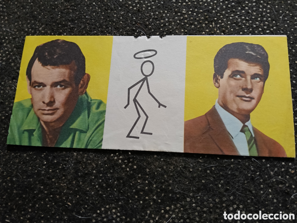 Coleccionismo cromos antiguos: Pareja de cromos recortables del SANTO, con Roger Moore y David Janssen a&ntilde;os 60