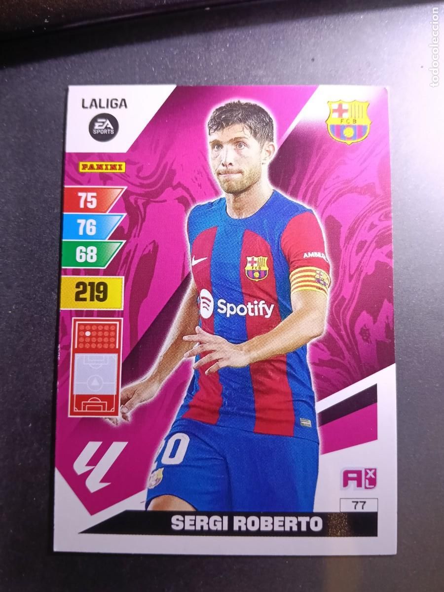 Collectable Antique Stickers: ADRENALYN XL SERGI ROBERTO 77 BARCELONA CROMO LIGA 2023 2024 23 24 PANINI