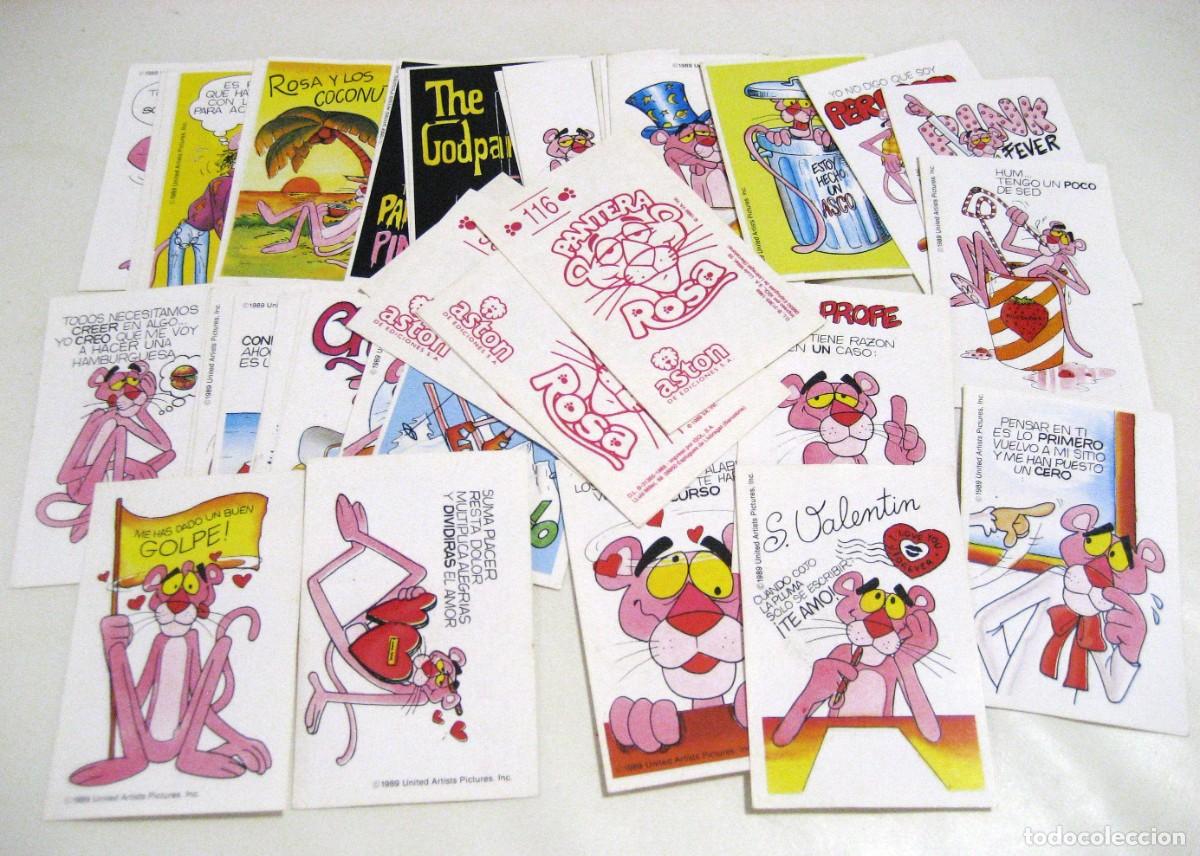 Collectable Antique Stickers: LOTE DE 45 CROMOS PANTERA ROSA. ASTON, 1989.