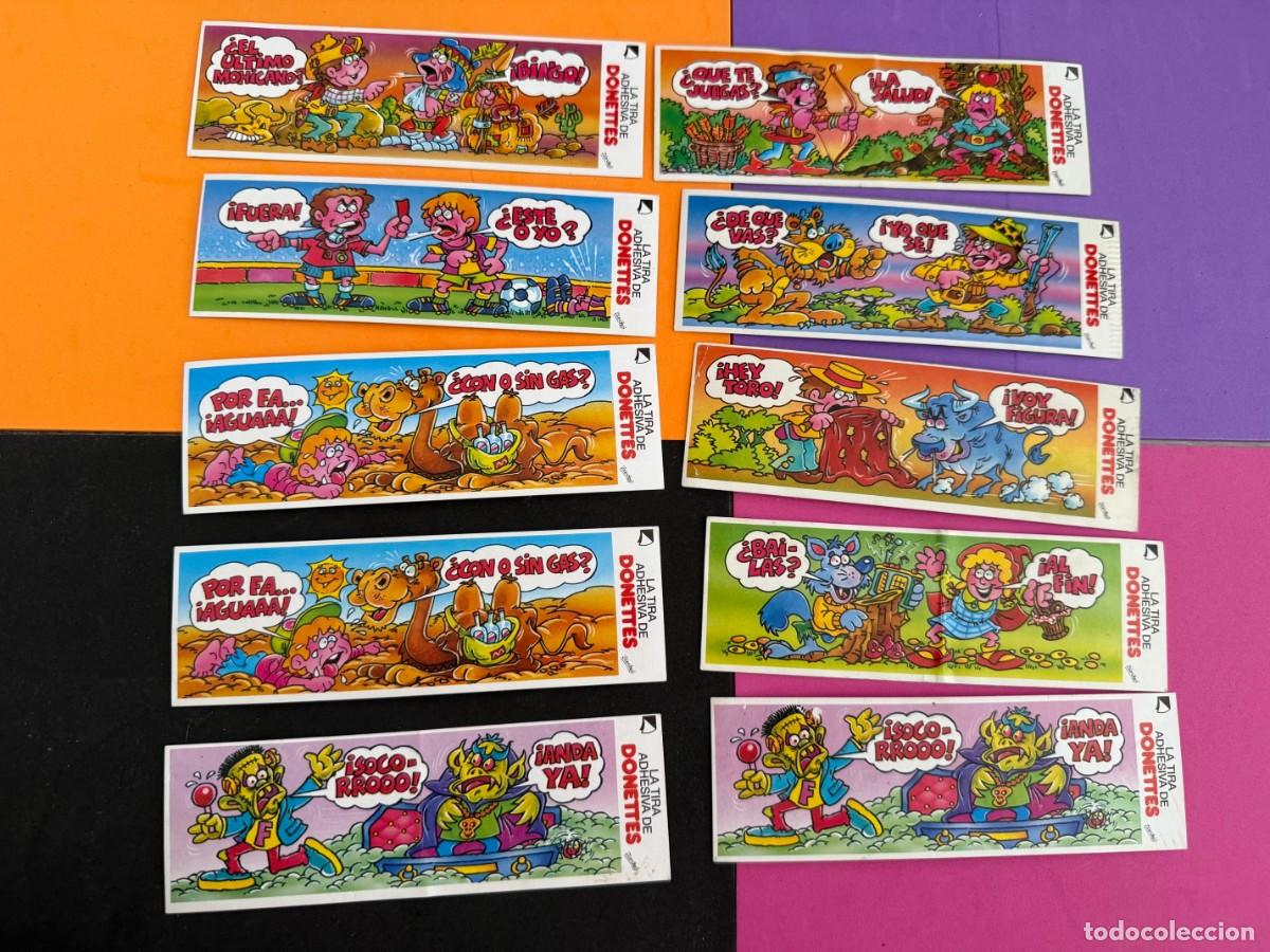 Colecionismo Cromos antigos: La tira adhesiva de Donettes - 10 tiras colecci&oacute;n dif&iacute;cil