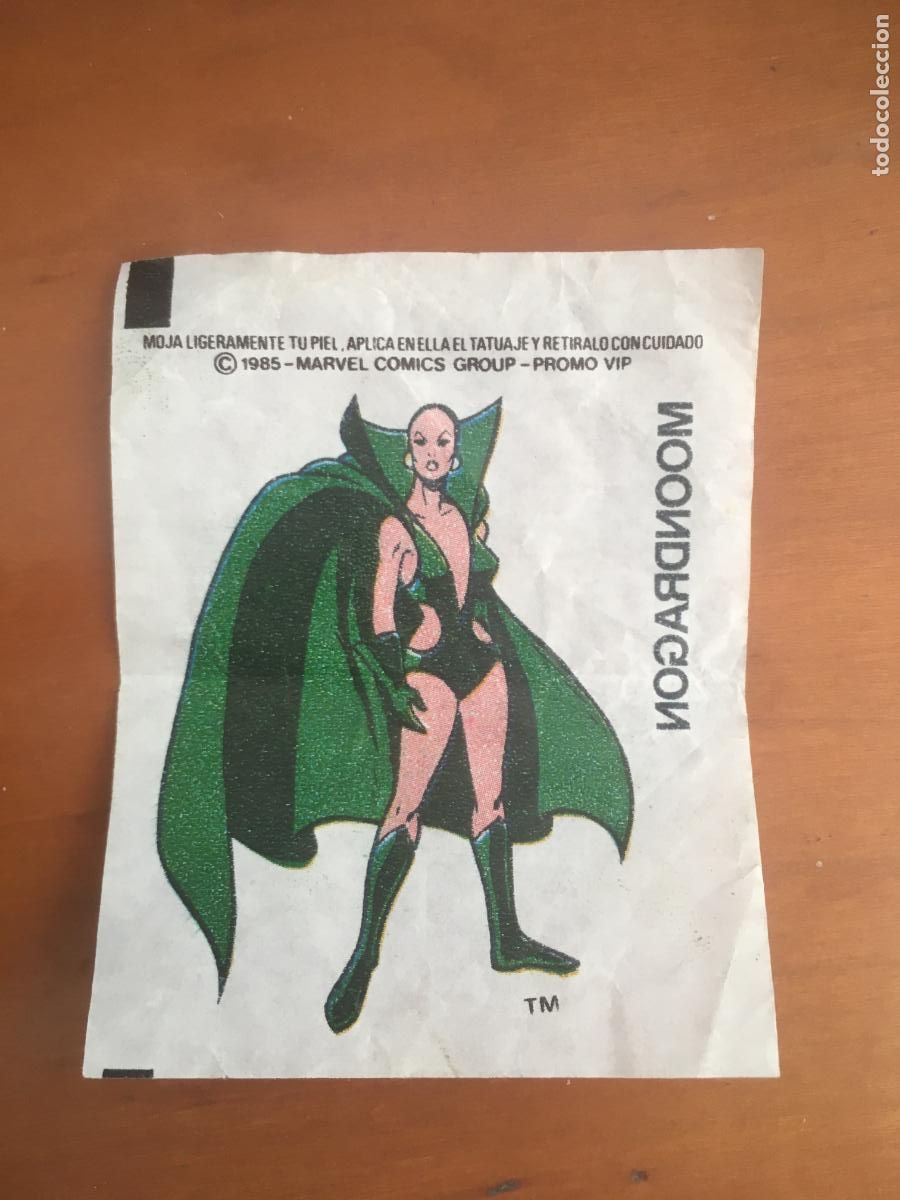 Coleccionismo cromos antiguos: chicle marvel moondragon tatuaje cromo original nunca pegado