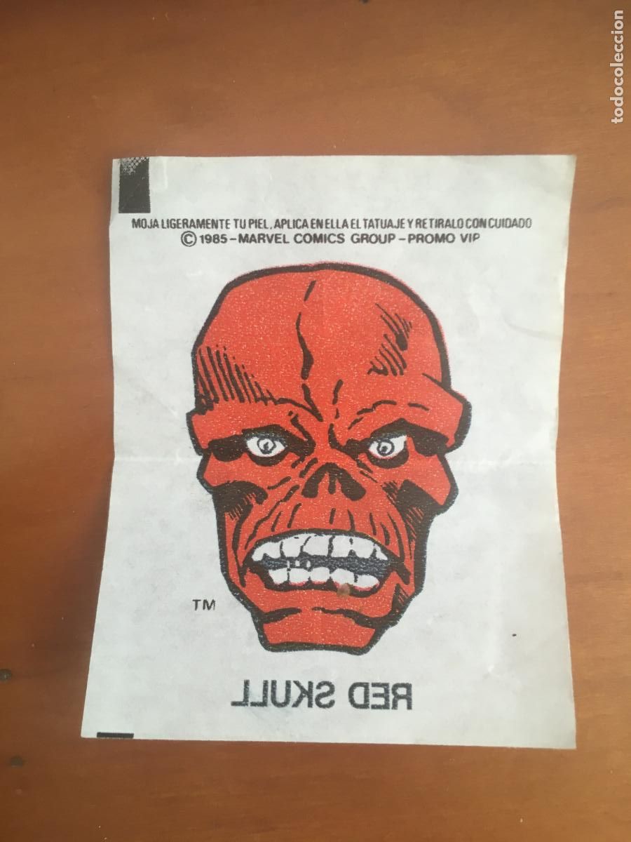 Collezionismo Figurine antiche: chicle marvel red skull tatuaje cromo original nunca pegado