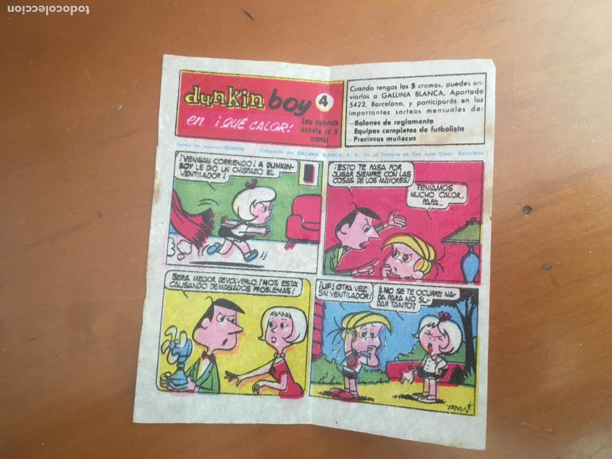Collezionismo Figurine antiche: chicle dunkin boy que calor n&ordm; 4 cromo original nunca pegado
