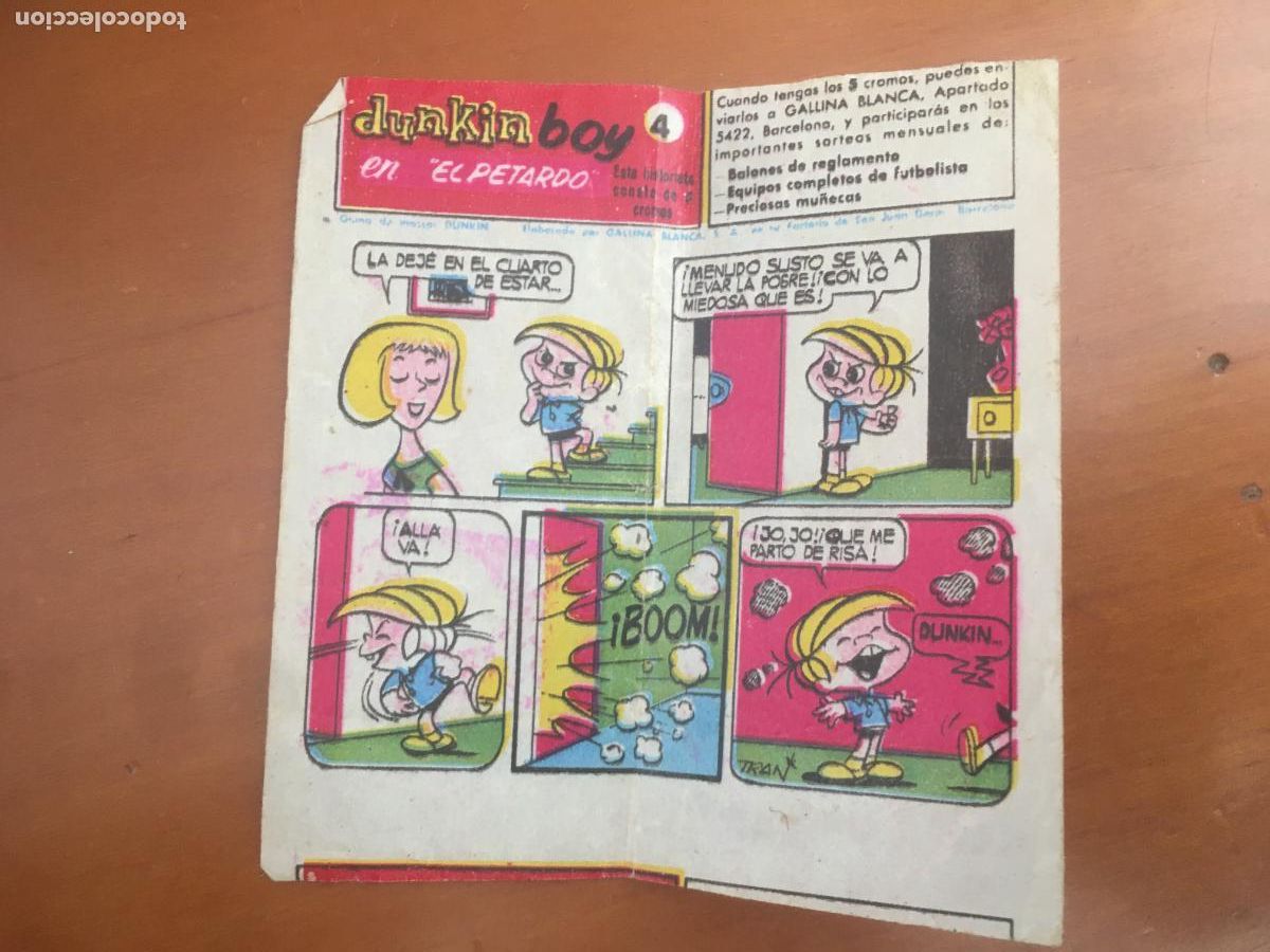 Collezionismo Figurine antiche: chicle dunkin boy el petardo n&ordm; 4 cromo original nunca pegado