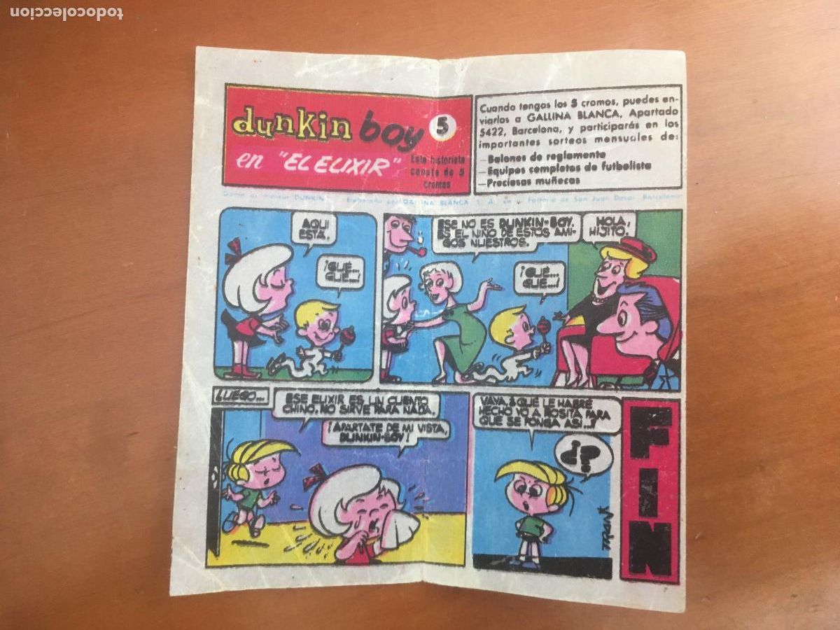 Collezionismo Figurine antiche: chicle dunkin boy el elixir n&ordm; 5 cromo original nunca pegado