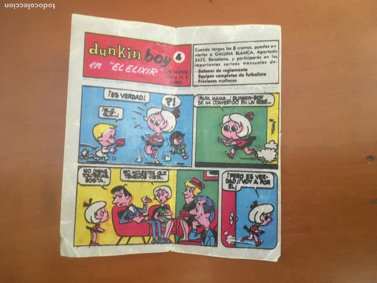 Collezionismo Figurine antiche: chicle dunkin boy el elixir n&ordm; 4 cromo original nunca pegado