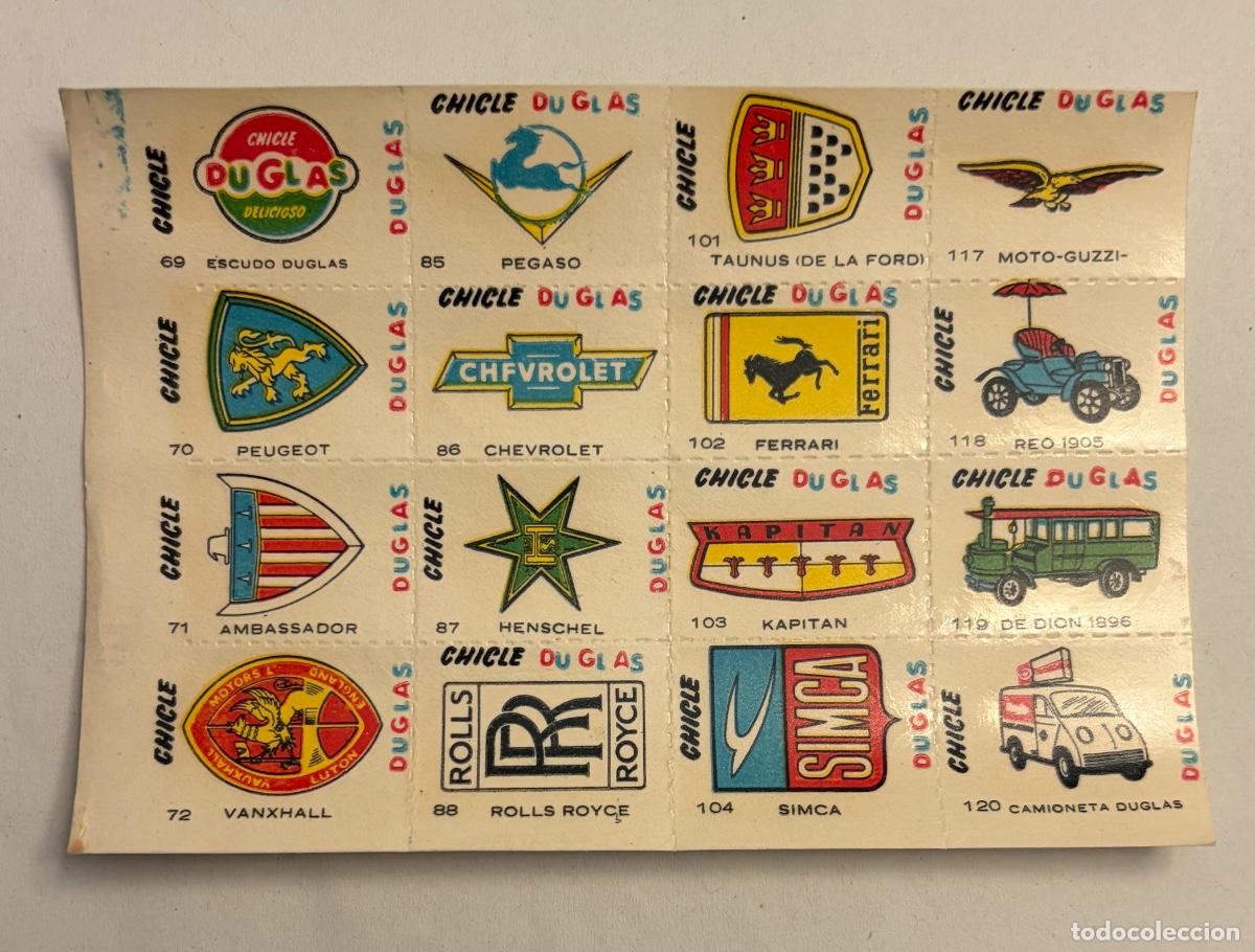 Sammeln alte Sammelbilder: CROMOS CHICLE DUGLAS AUTOMOVILES - PEGASO SIMCA FERRARI ETC&hellip;