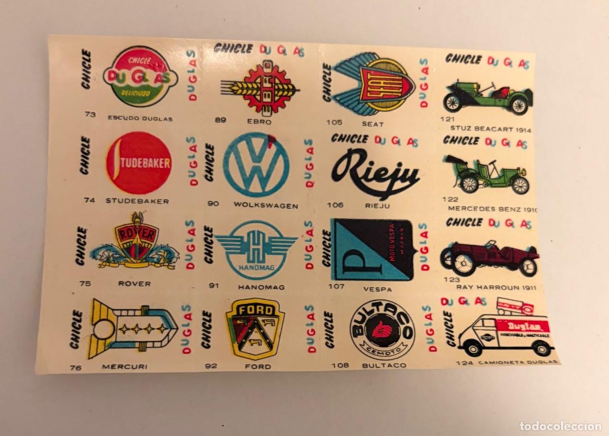 Sammeln alte Sammelbilder: CROMOS CHICLE DUGLAS AUTOMOVILES MOTOS VESPA RIEJU EBRO FORD ETC&hellip;