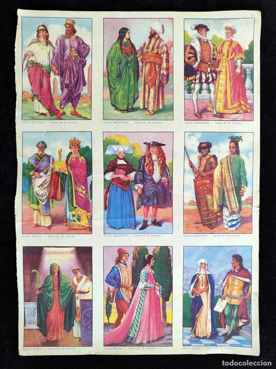 Coleccionismo cromos antiguos: EL TRAJE A TRAVES DE LOS SIGLOS. SERIE COMPLETA DE 12 CROMOS SIN CORTAR. JUAN BARGU&Ntilde;&Oacute;