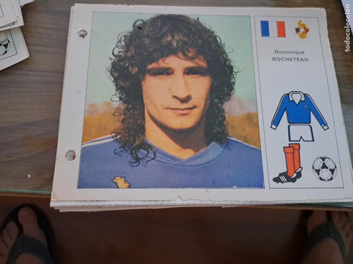 Collectionnisme Cartes &agrave; collectionner anciennes: Ficha Mundial Espa&ntilde;a 1982. Editorial Bruguera. DOMINIQUE ROCHETEAU (FRANCIA)