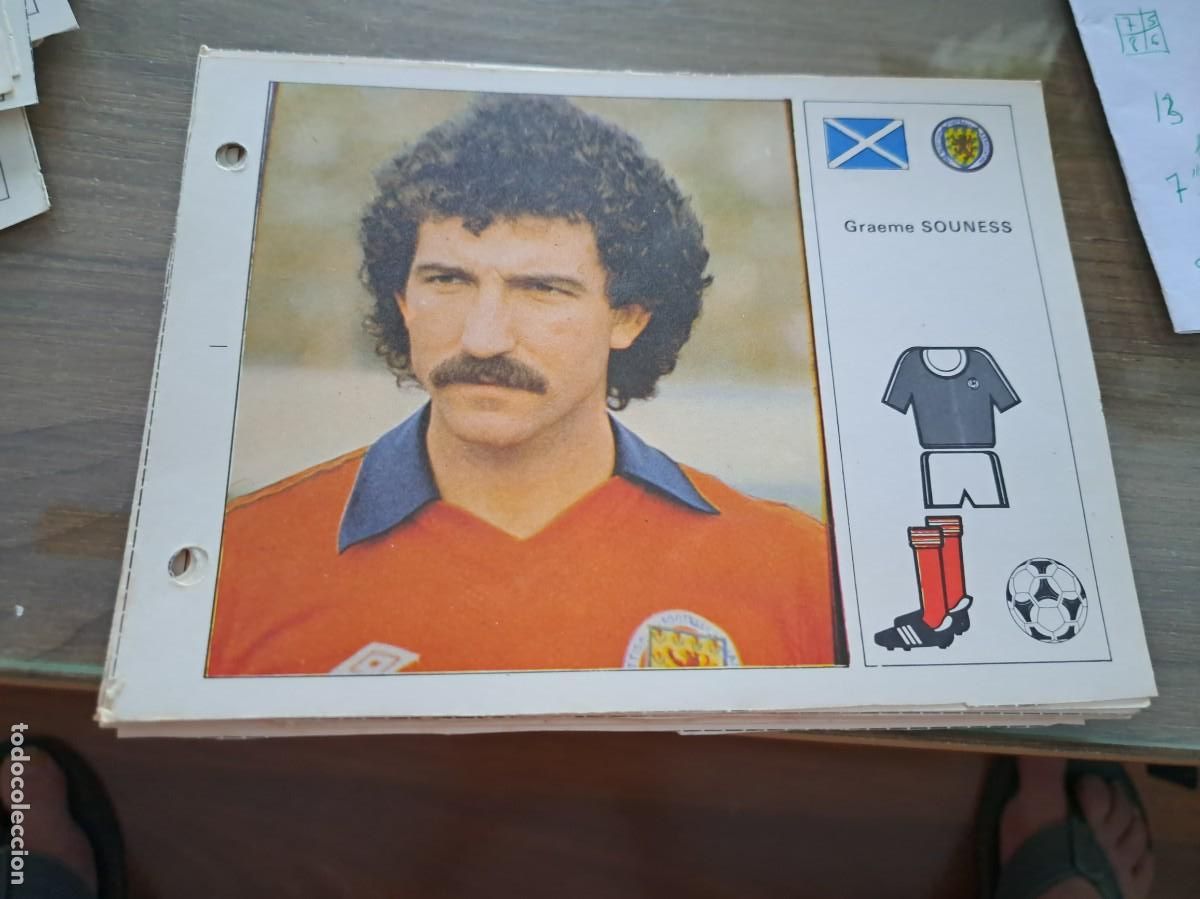 Coleccionismo cromos antiguos: Ficha Mundial Espa&ntilde;a 1982. Editorial Bruguera. GRAEME SOUNESS (ESCOCIA)