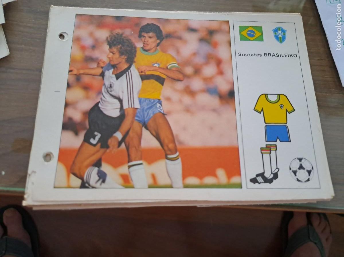 Coleccionismo cromos antiguos: Ficha Mundial Espa&ntilde;a 1982. Editorial Bruguera. SOCRATES (BRASIL)