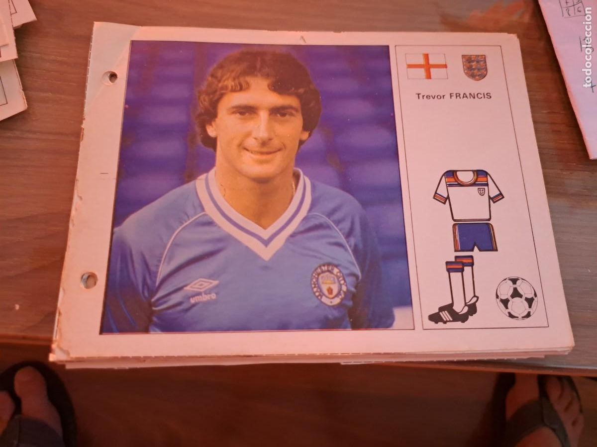 Coleccionismo cromos antiguos: Ficha Mundial Espa&ntilde;a 1982. Editorial Bruguera. TREVOR FRANCIS (INGLATERRA)