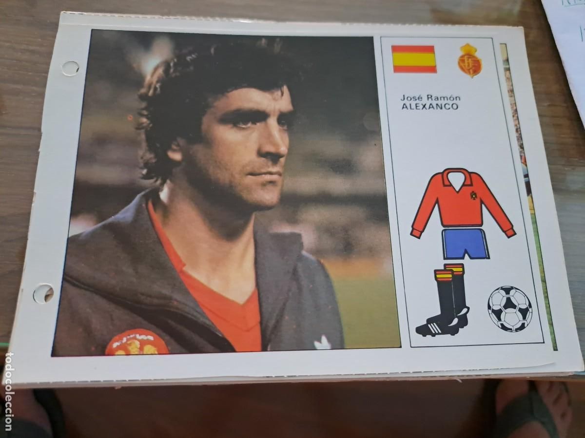 Collectable Antique Stickers: Ficha Mundial Espa&ntilde;a 1982. Editorial Bruguera. JOSE RAMON ALEXANCO (ESPA&Ntilde;A)