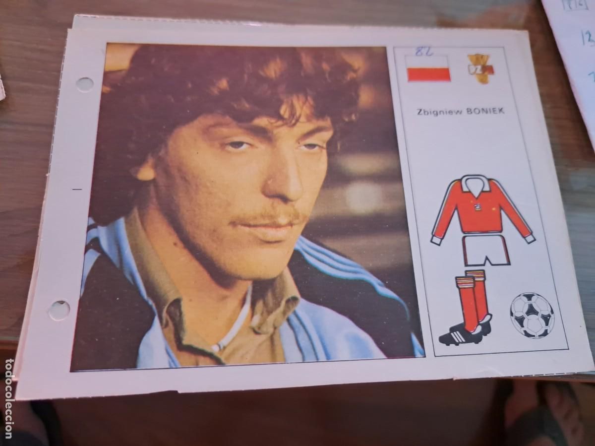 Collectable Antique Stickers: Ficha Mundial Espa&ntilde;a 1982. Editorial Bruguera. ZBIGNIEW BONIEK (POLONIA)