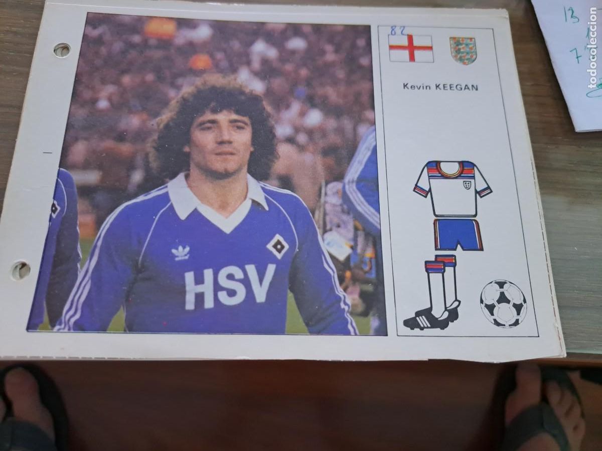 Coleccionismo cromos antiguos: Ficha Mundial Espa&ntilde;a 1982. Editorial Bruguera. KEVIN KEEGAN (INGLATERRA)