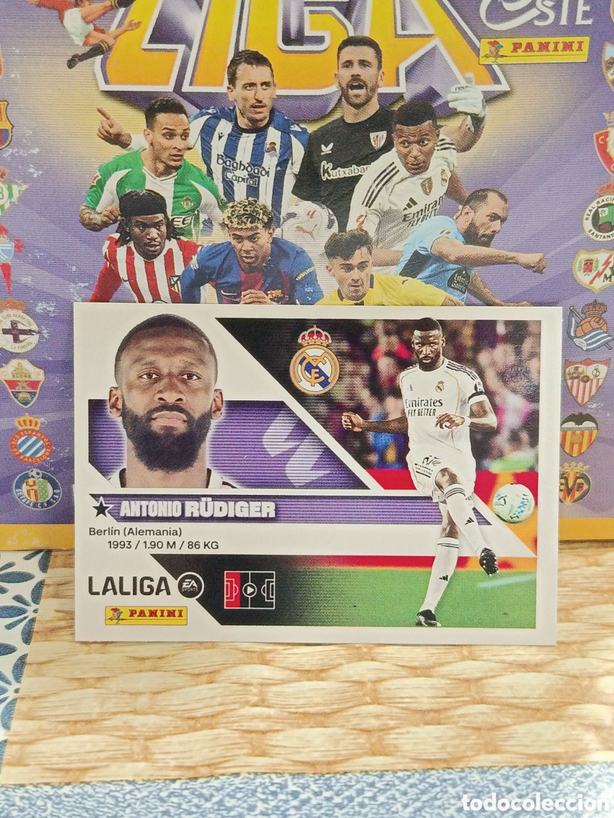 Collezionismo Figurine antiche: RUDIGER REAL MADRID N&ordm; 8 LIGA ESTE 26 27 2026 2027 PANINI