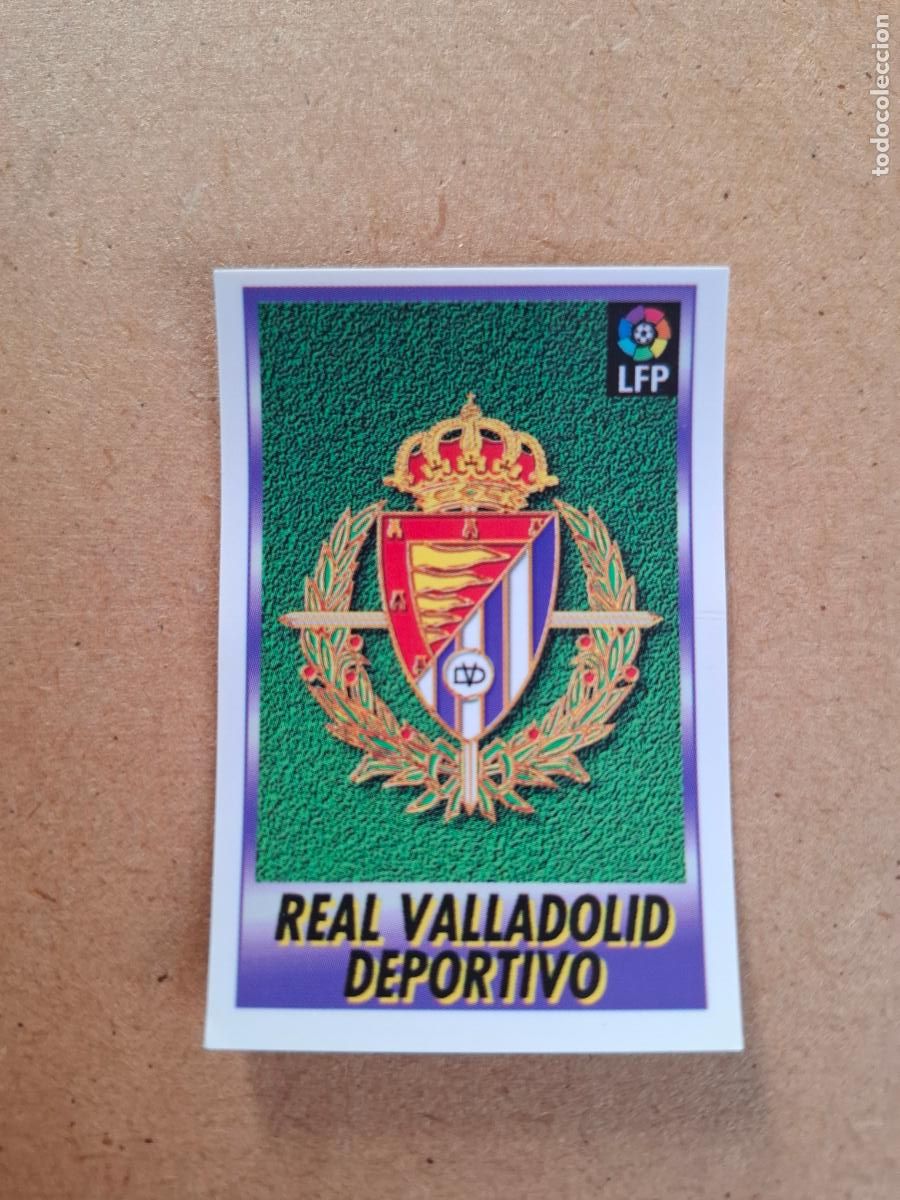 Collectable Antique Stickers: BOLLYCAO 96 97 1996 1997 - 261 ESCUDO - REAL VALLADOLID ( TRASERA TE PRESENTA F&Uacute;TBOL ) NUNCA PEGADO