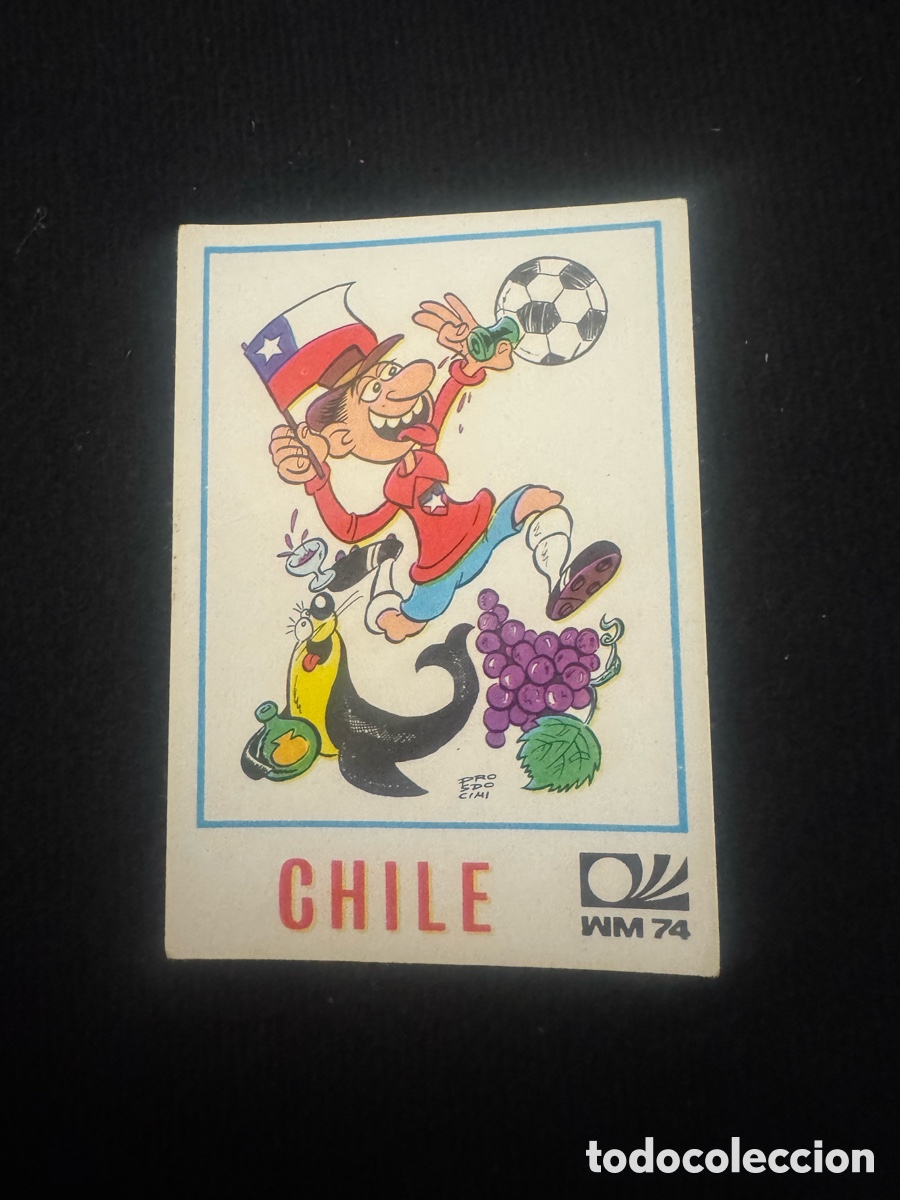 Coleccionismo cromos antiguos: Caricatura Chile - Panini World cup Munchen 1974