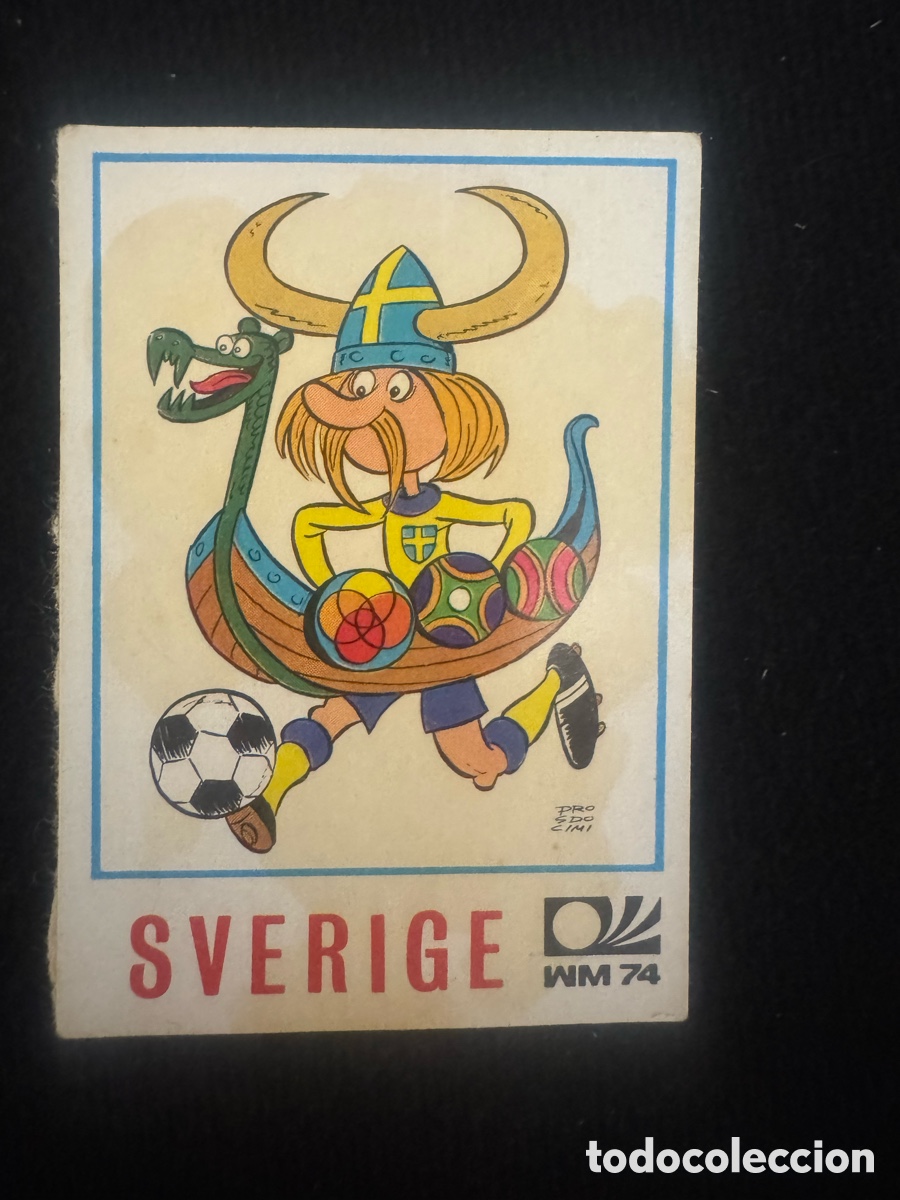 Coleccionismo cromos antiguos: Caricatura Suecia - Panini World cup Munchen 1974
