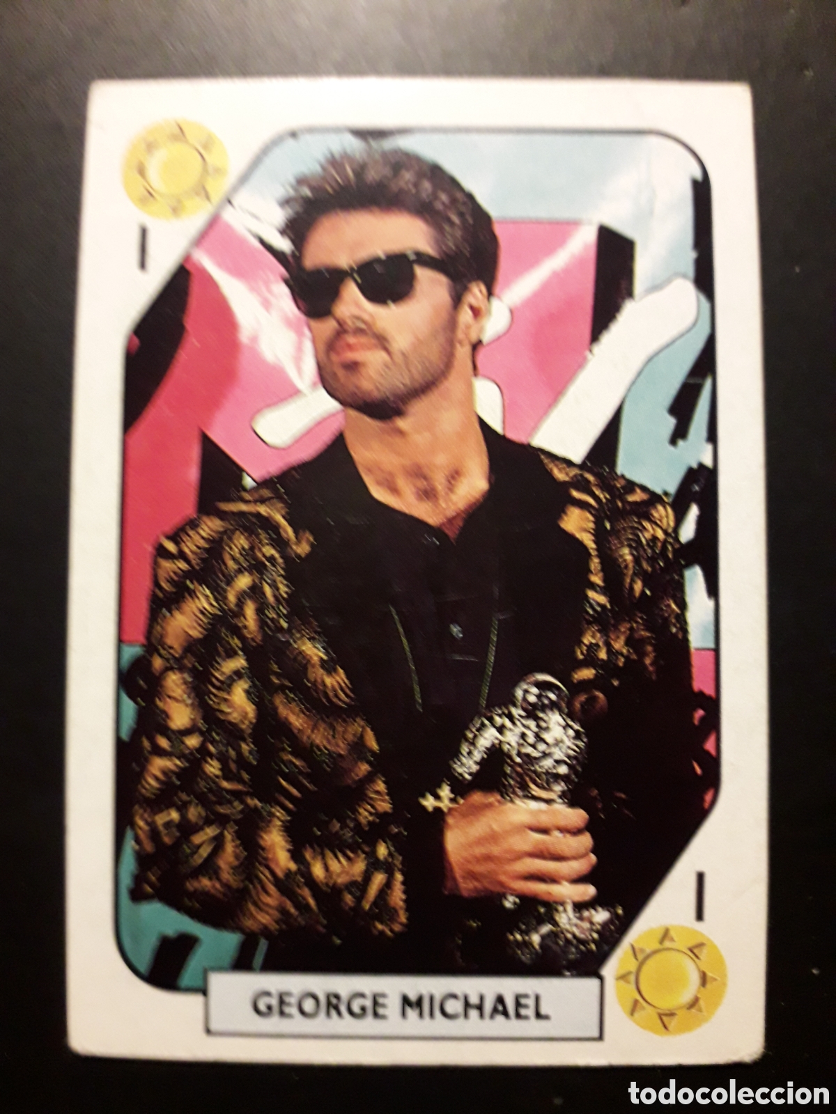 Coleccionismo cromos antiguos: GEORGE MICHAEL, TELE BANCO POP TRASERA AZUL 1988. SIN PEGAR PEDIDO M&Iacute;NIMO 3&euro;
