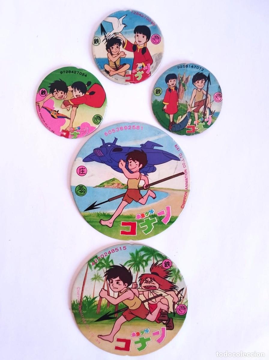 Collectable Antique Stickers: CONAN EL NI&Ntilde;O DEL FUTURO &ndash; LOTE 5 MENKO TAZOS JAPONESES 1978 &ndash; MIYAZAKI