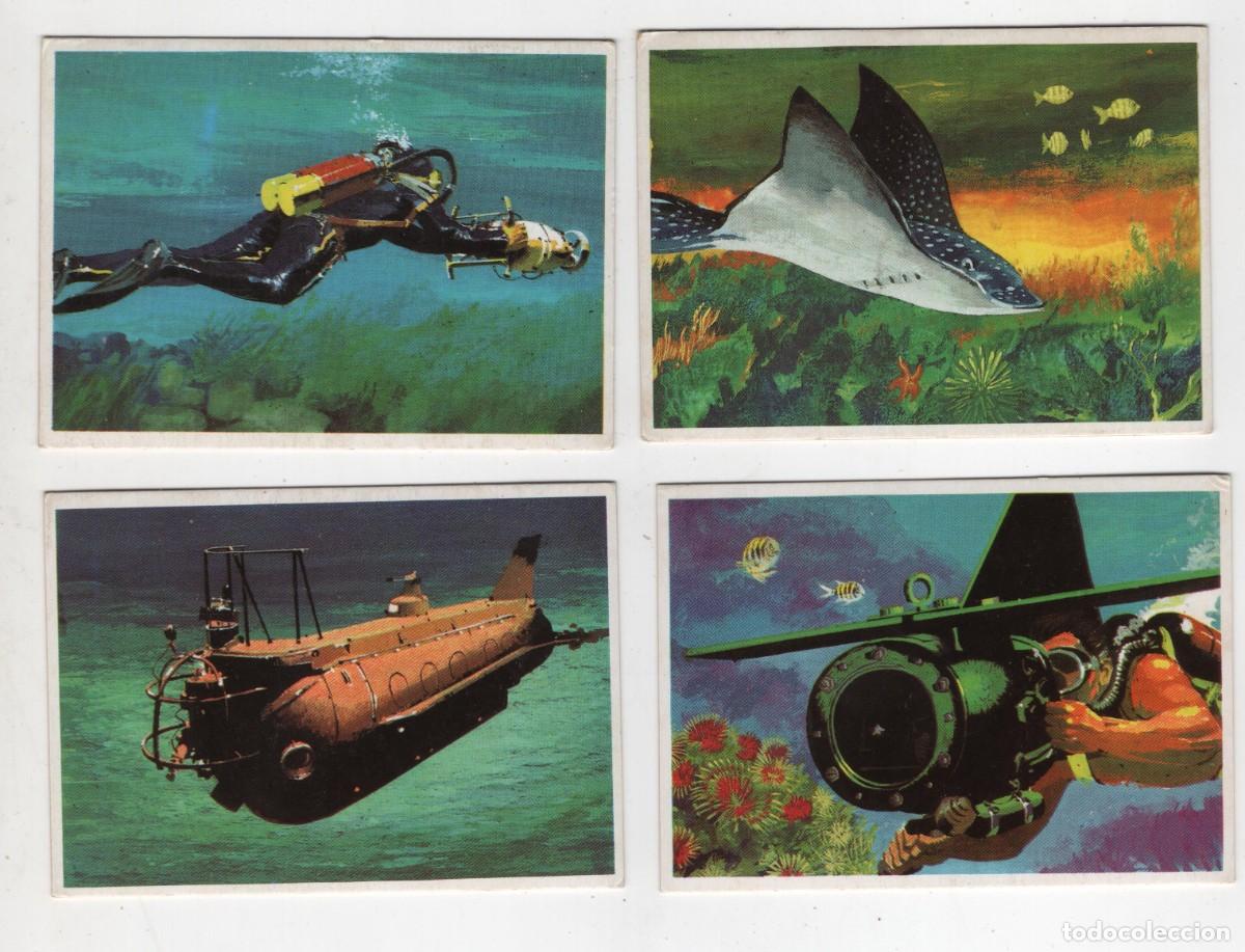Coleccionismo cromos antiguos: DUNKIN SUPERCROMO EDIGRAF 1969 SERIE EL MAR N&ordm; 5-4-11-12 VER IMAGEN DE LAS DOS CARAS MUY BUEN ESTADO