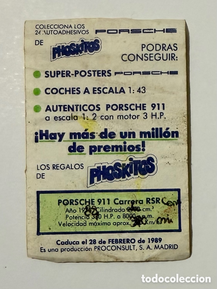 Coleccionismo cromos antiguos: Cromo Phoskitos Porsche - Foto 2