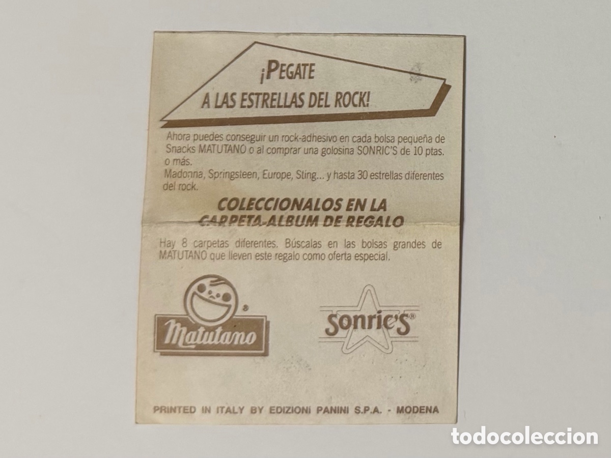 Coleccionismo cromos antiguos: Cromo Matutano Sonrics P&eacute;gate a las Estrellas del Rock - Foto 2