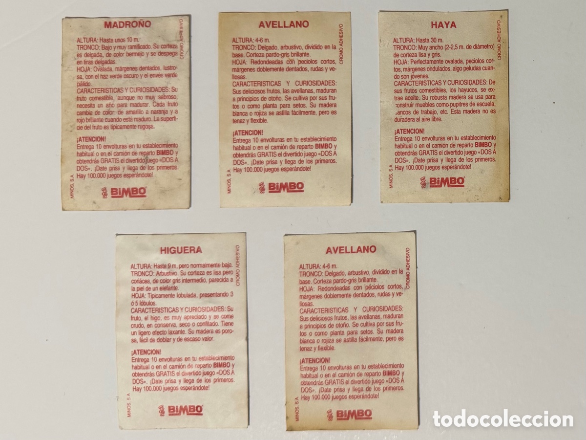 Coleccionismo cromos antiguos: Lote Cromos Bimbo &Aacute;rboles - Foto 2