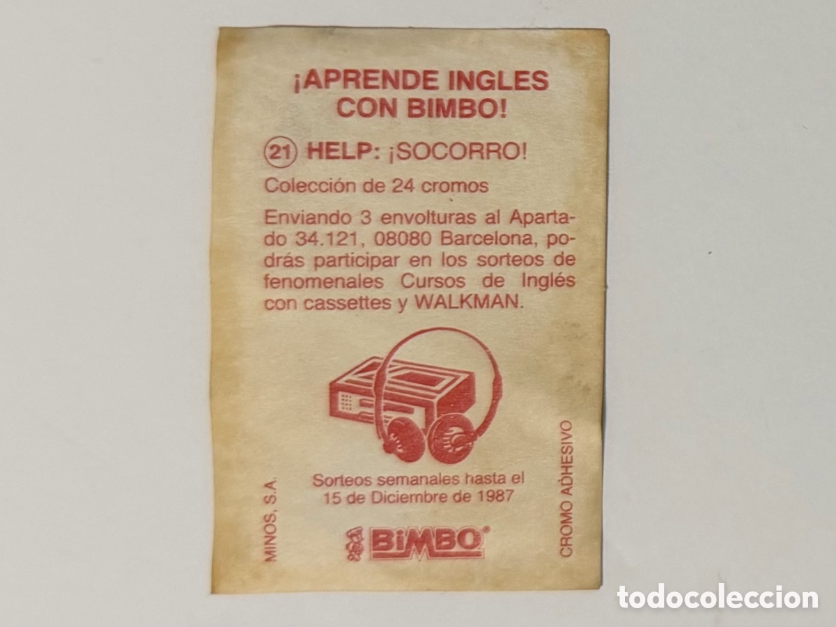 Coleccionismo cromos antiguos: Cromo Aprende Ingl&eacute;s con Bimbo - Foto 2