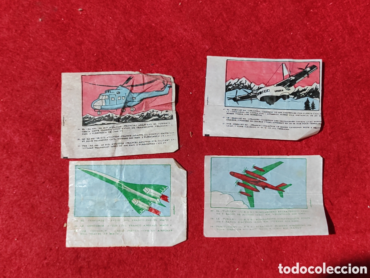 Sammeln alte Sammelbilder: Muy dif&iacute;cil Lote 4 cromos envoltorios chicle COSMOS