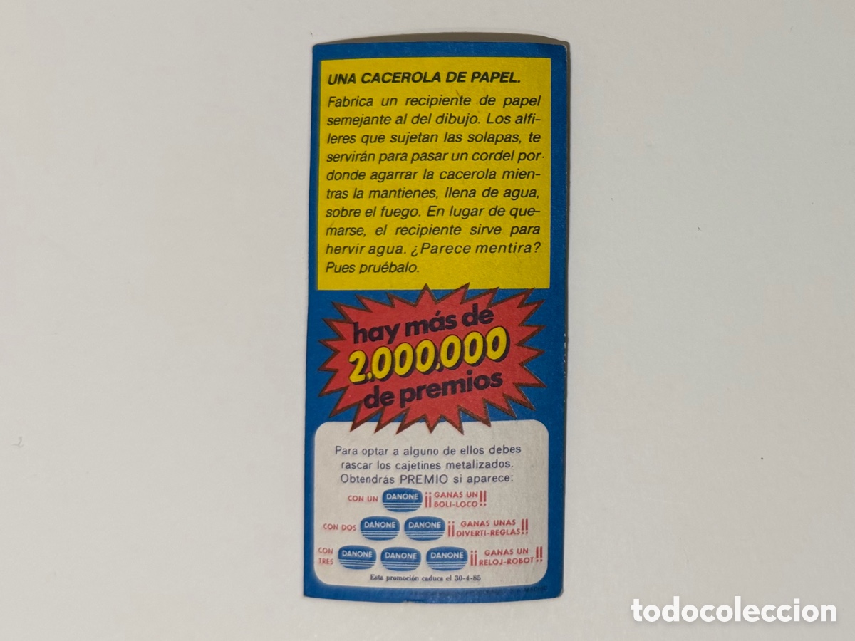 Coleccionismo cromos antiguos: Cromo Suerte de Truquete Danone - Foto 2