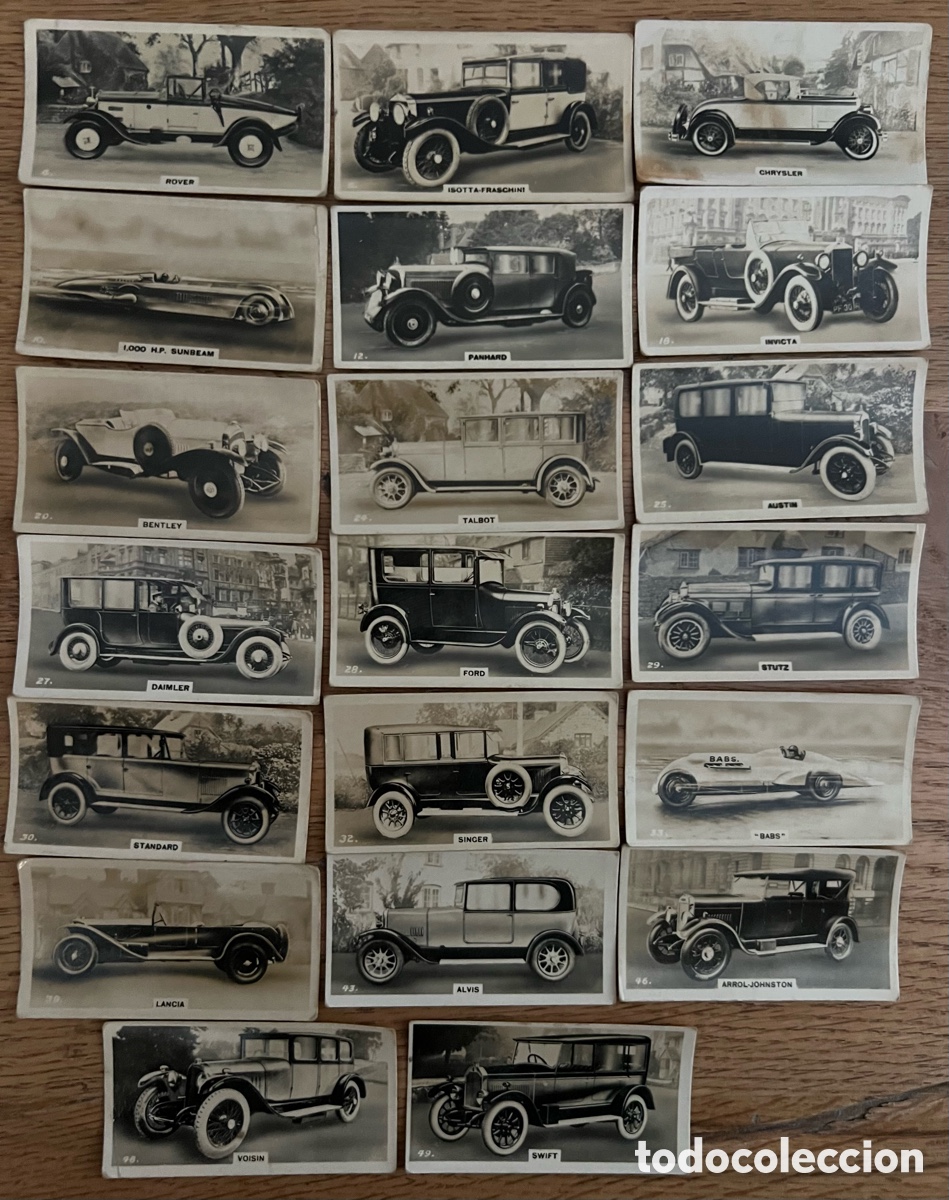 Collectable Antique Stickers: CAJA Y LOTE DE 20 CROMOS FOTOGR&Aacute;FICOS MOTOR CARS. W.D. & H.O. WILLS. BRISTOL & LONDON