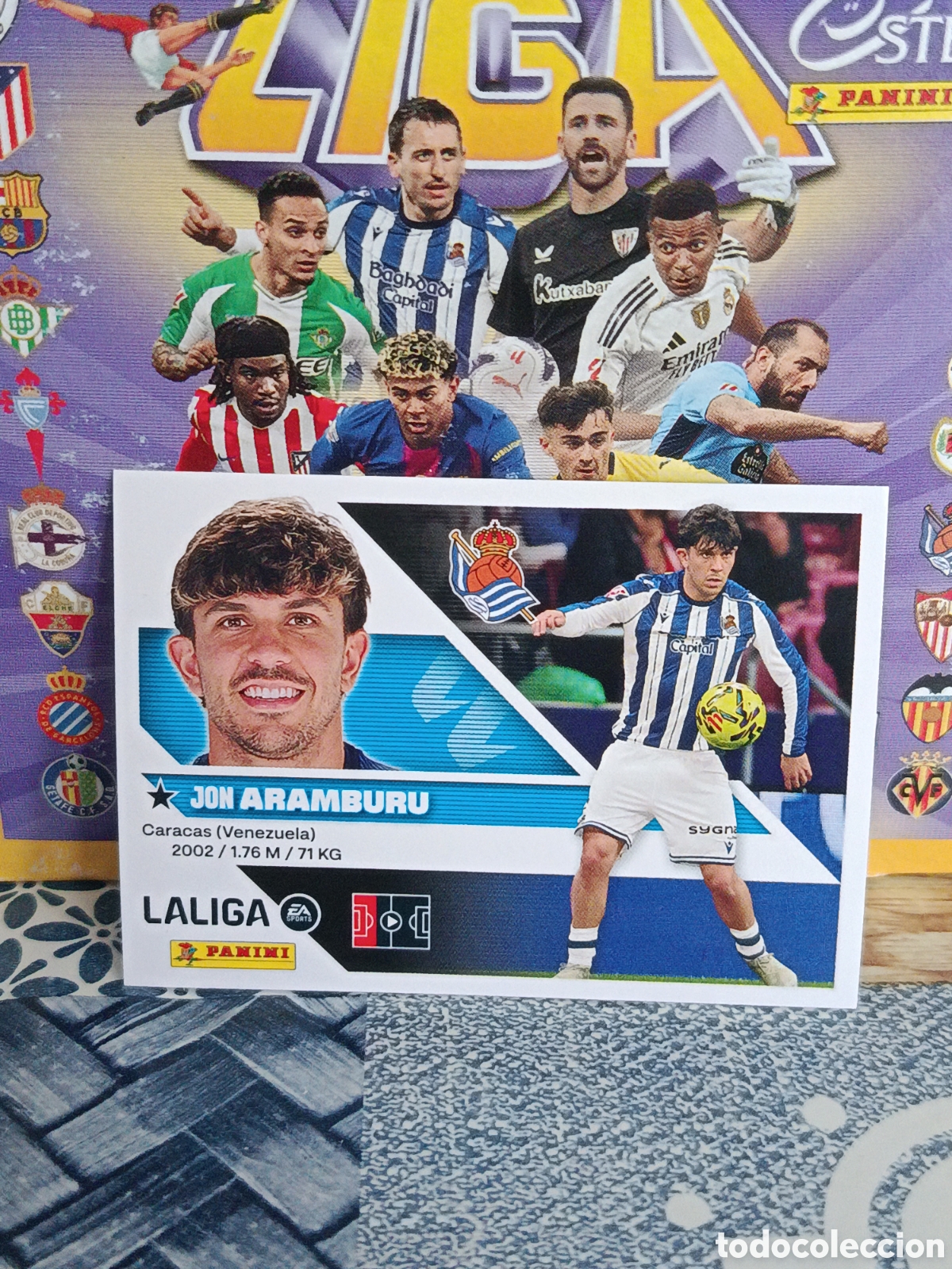 Coleccionismo cromos antiguos: ARAMBURU REAL SOCIEDAD N&ordm; 5 LIGA ESTE 26 27 2026 2027 PANINI