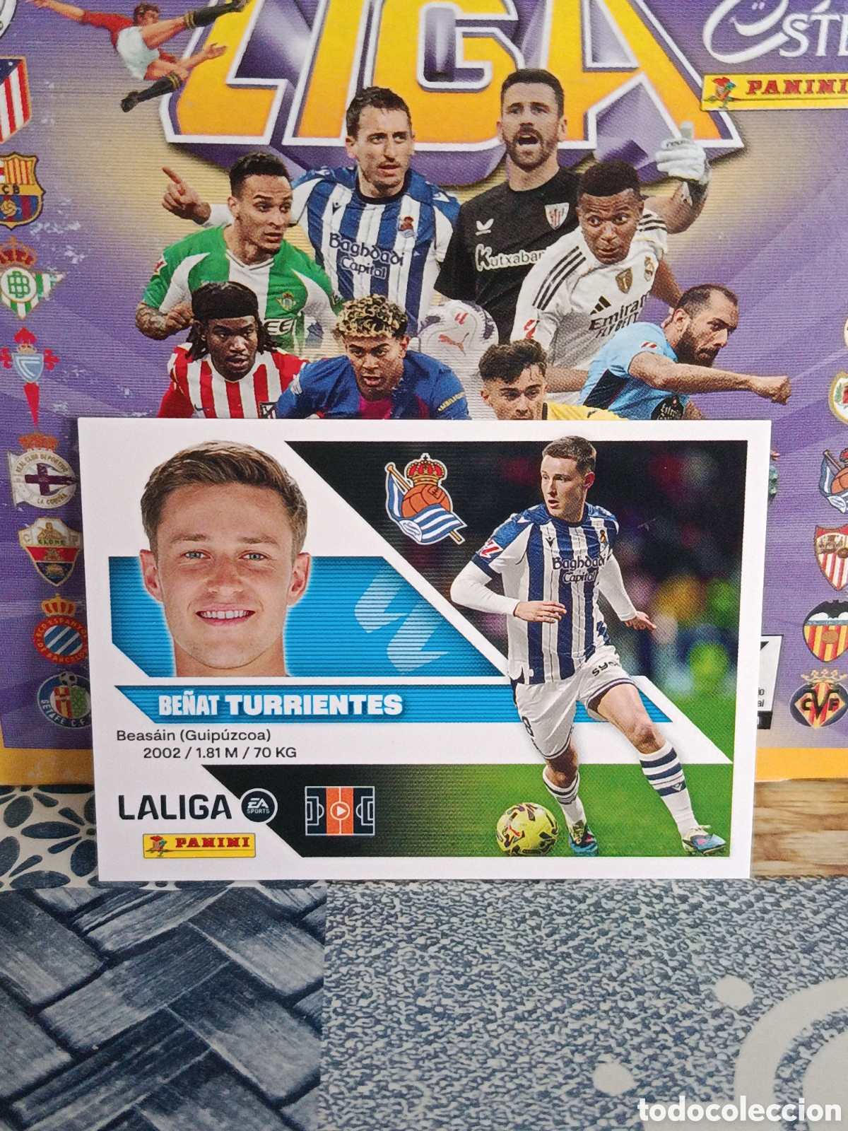 Coleccionismo cromos antiguos: TURRIENTES REAL SOCIEDAD N&ordm; 12 LIGA ESTE 26 27 2026 2027 PANINI