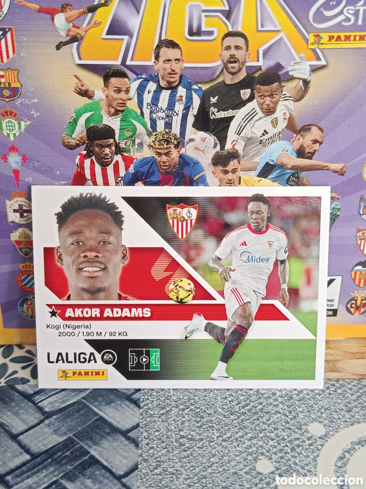 Collectable Antique Stickers: AKOR ADAMS SEVILLA N&ordm; 19 LIGA ESTE 26 27 2026 2027 PANINI