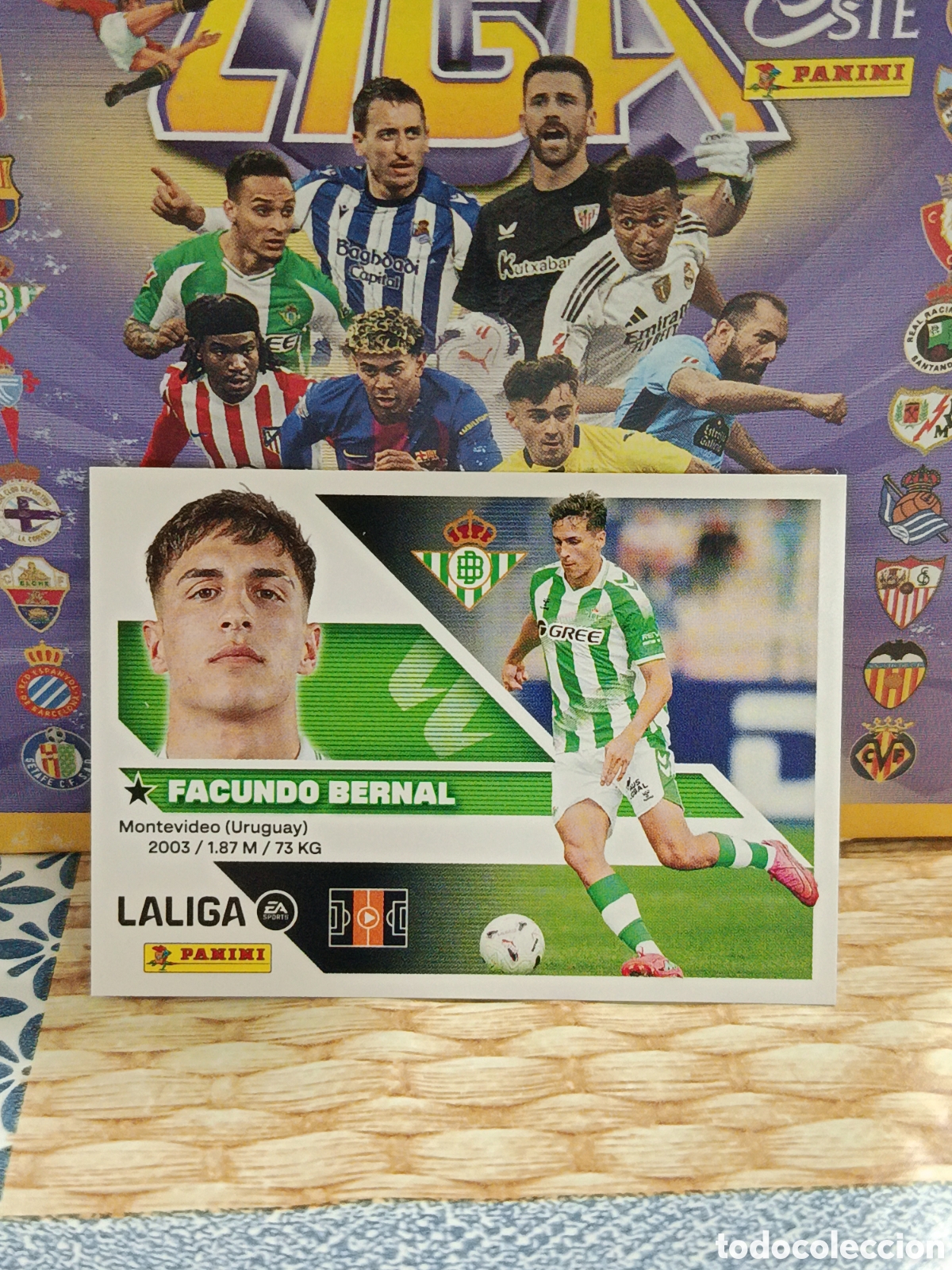 Collectable Antique Stickers: FACUNDO BERNAL REAL BETIS N&ordm; 13 LIGA ESTE 26 27 2026 2027 PANINI
