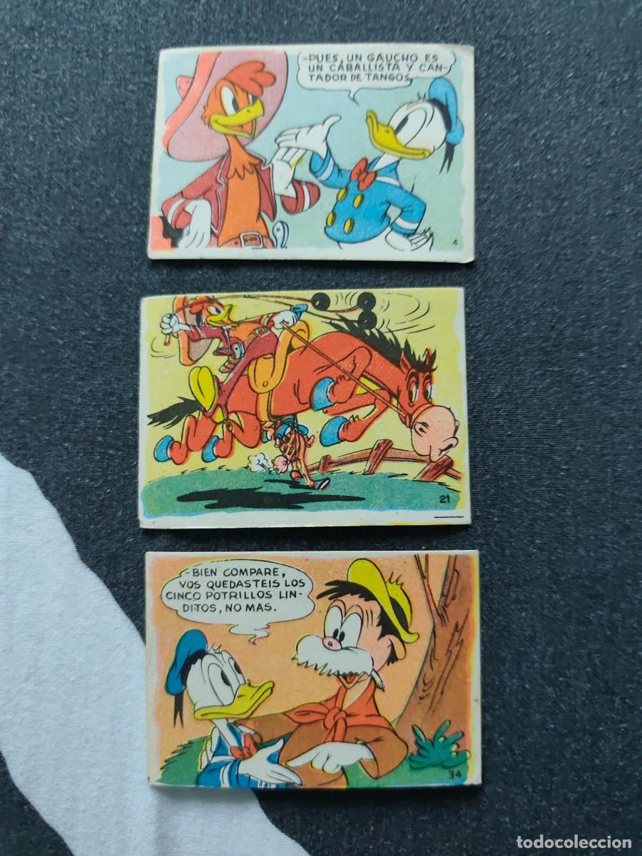 Collectionnisme Cartes &agrave; collectionner anciennes: 3 cromos &Aacute;lbum de Lloveras de Walt Disney. Una hora por la Pampa Argentina Sin Pegar