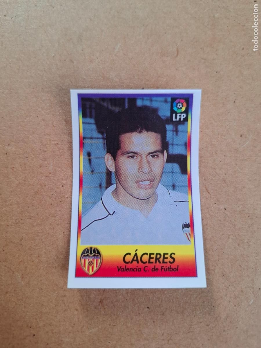 Coleccionismo cromos antiguos: BOLLYCAO 96 97 1996 1997 - 313 C&Aacute;CERES - VALENCIA CF ( TRASERA SIGUE LA LIGA ) NUNCA PEGADO