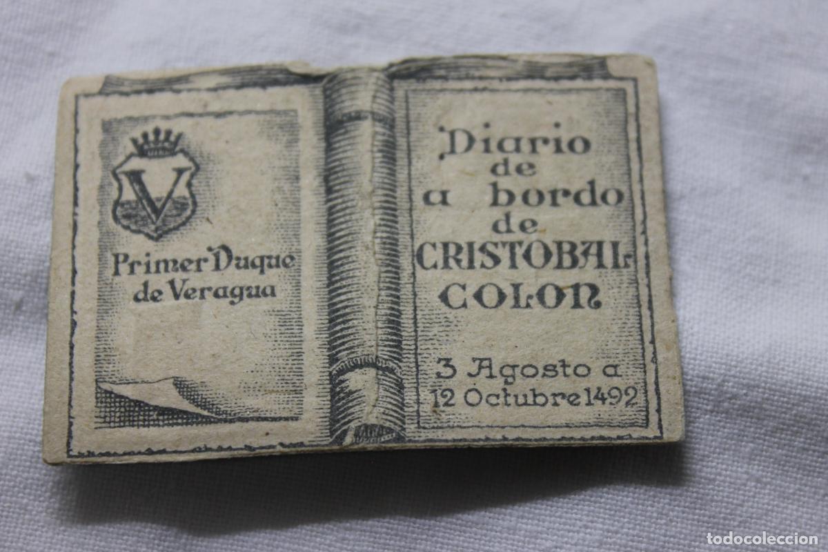 Coleccionismo cromos antiguos: EMBLEMA AUXILIO SOCIAL DIARIO DE A BORDO CRISTOBAL COLON