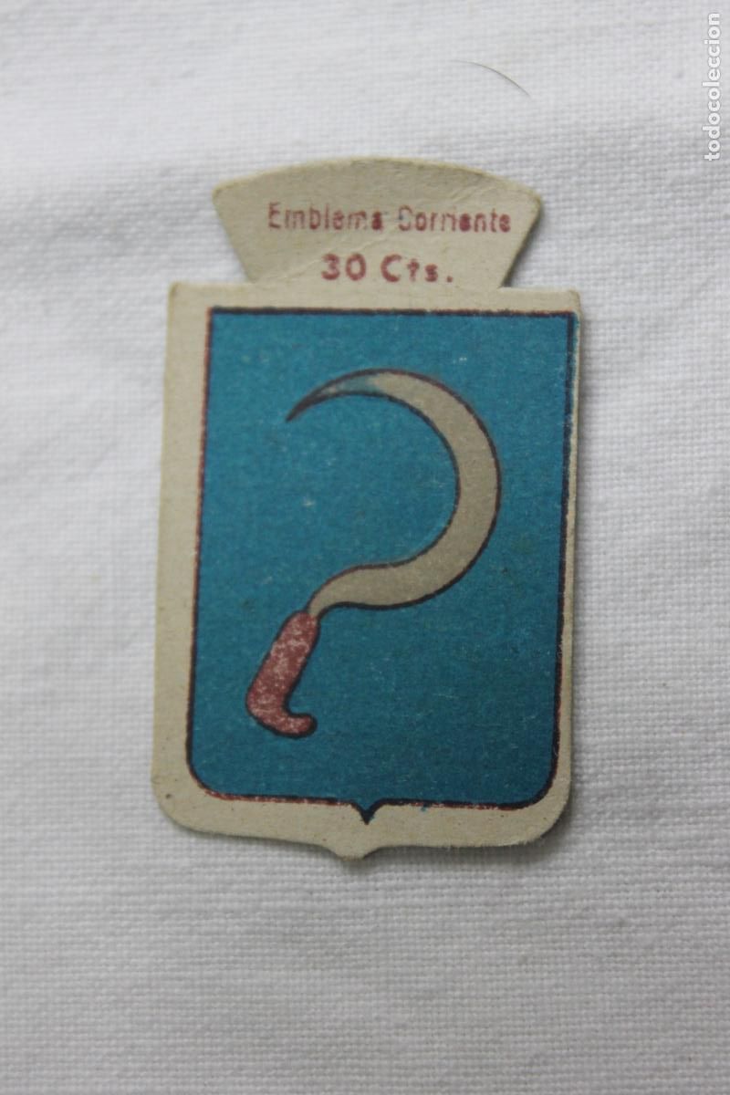 Collectable Antique Stickers: EMBLEMA AUXILIO SOCIAL APELLIDO FALSET N&ordm; 93