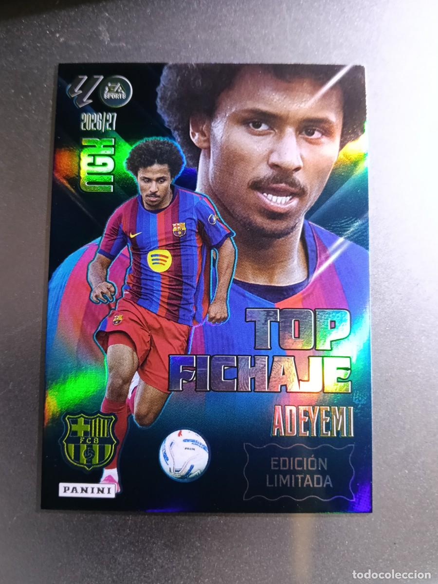 Coleccionismo cromos antiguos: MEGACRACKS ADEYEMI TOP FICHAJE BARCELONA EDICION LIMITADA CROMO LIGA 2026 2027 26 27 MGK PANINI