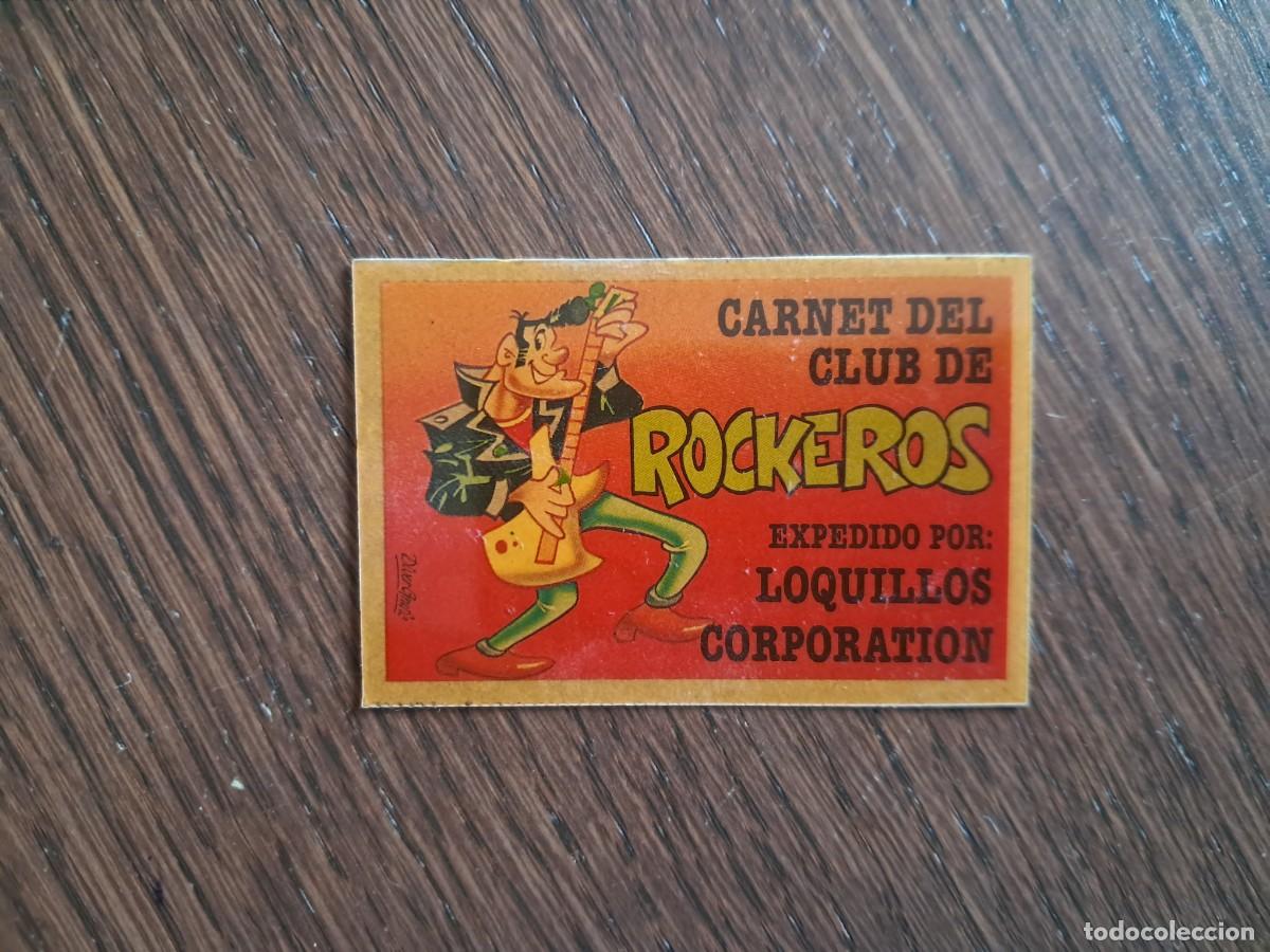 Coleccionismo cromos antiguos: cromo adhesivo de bollycao, bolly-carnet, carnet del club de rockeros. sin pegar.