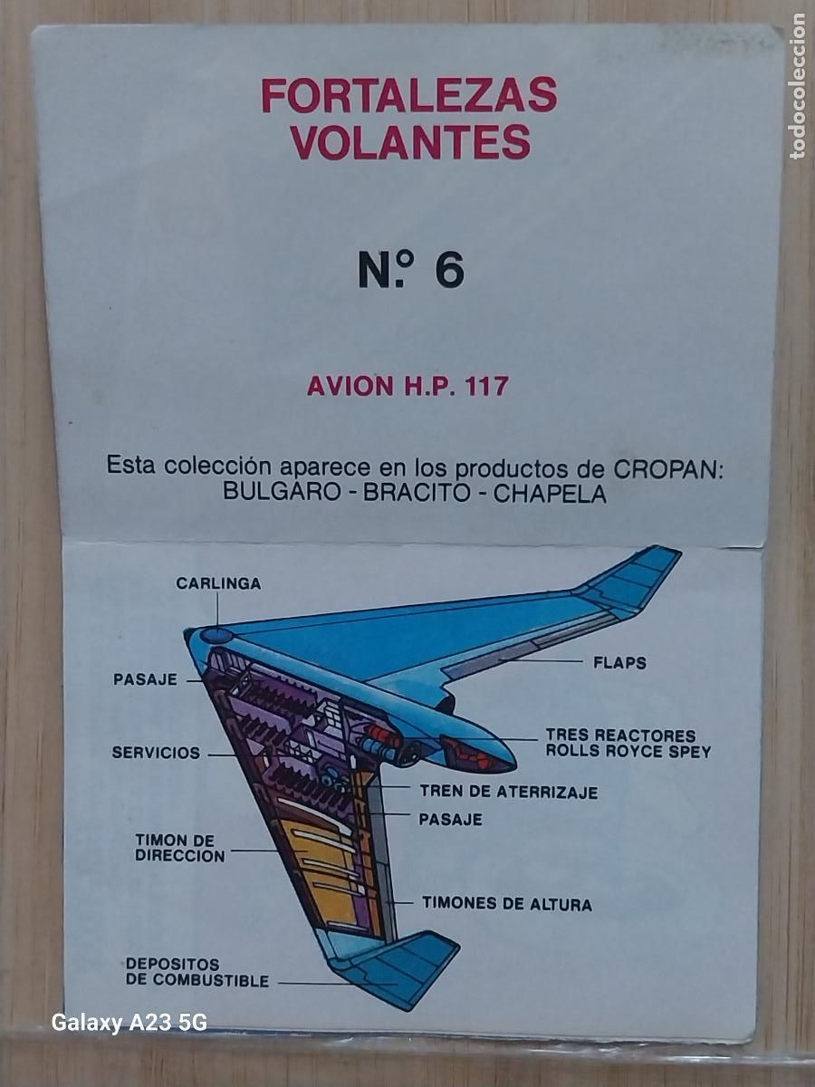 Coleccionismo cromos antiguos: CROPAN MEGATON EL MUNDO QUE NO VES CROMO 6 AVION H.P. 117 RECUPERADO ORIGINAL