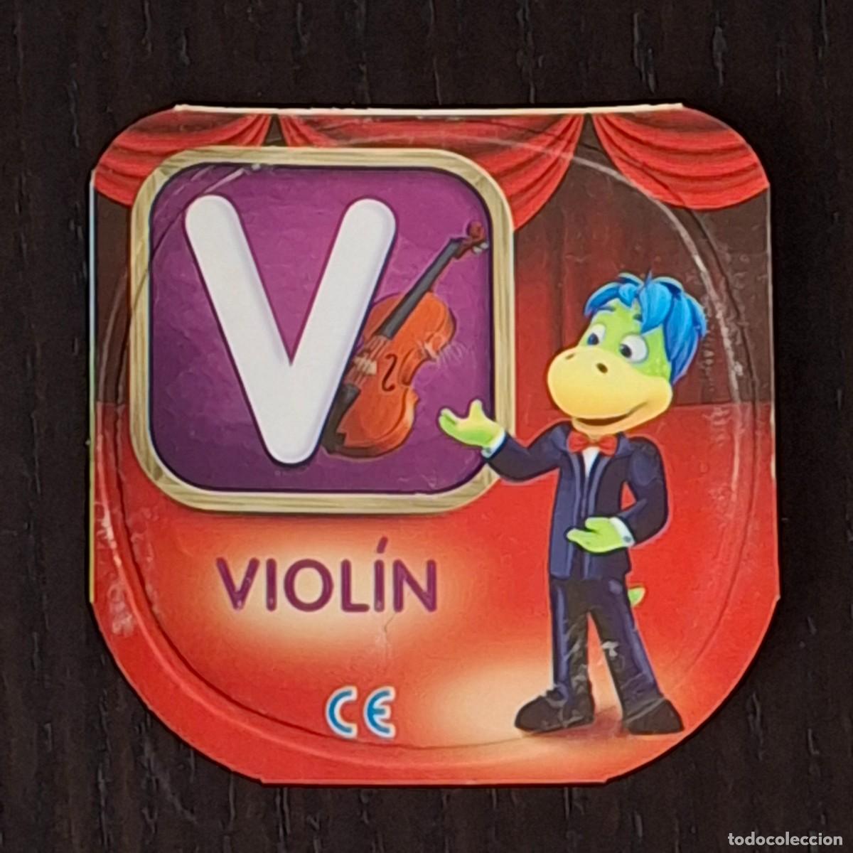 Coleccionismo cromos antiguos: DANONINO MAXI CROMO TAPA ABECEDARIO - V VIOLIN - TAPA GRANDE