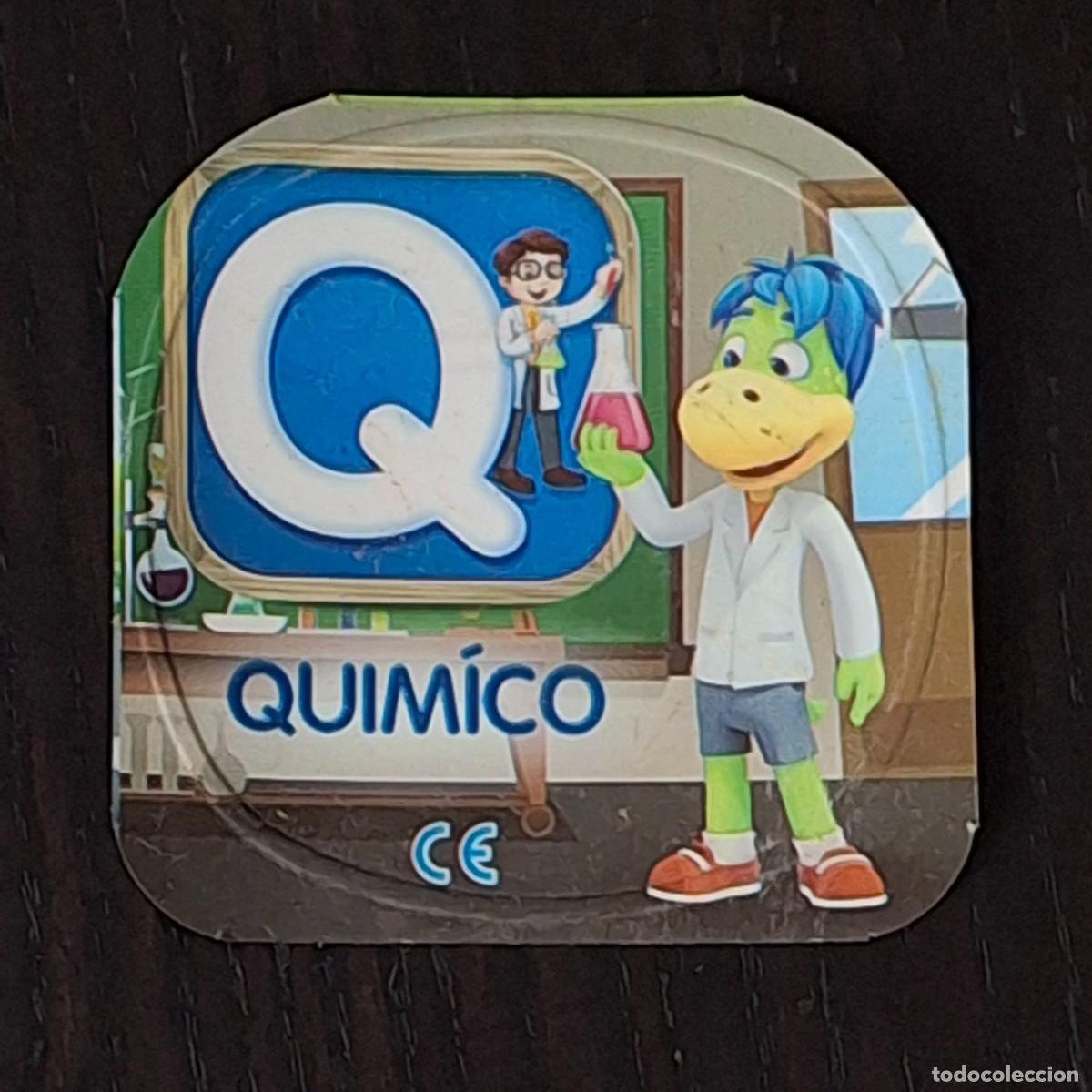 Coleccionismo cromos antiguos: DANONINO MAXI CROMO TAPA ABECEDARIO - LETRA Q QUIMICO - TAPA GRANDE DANONE