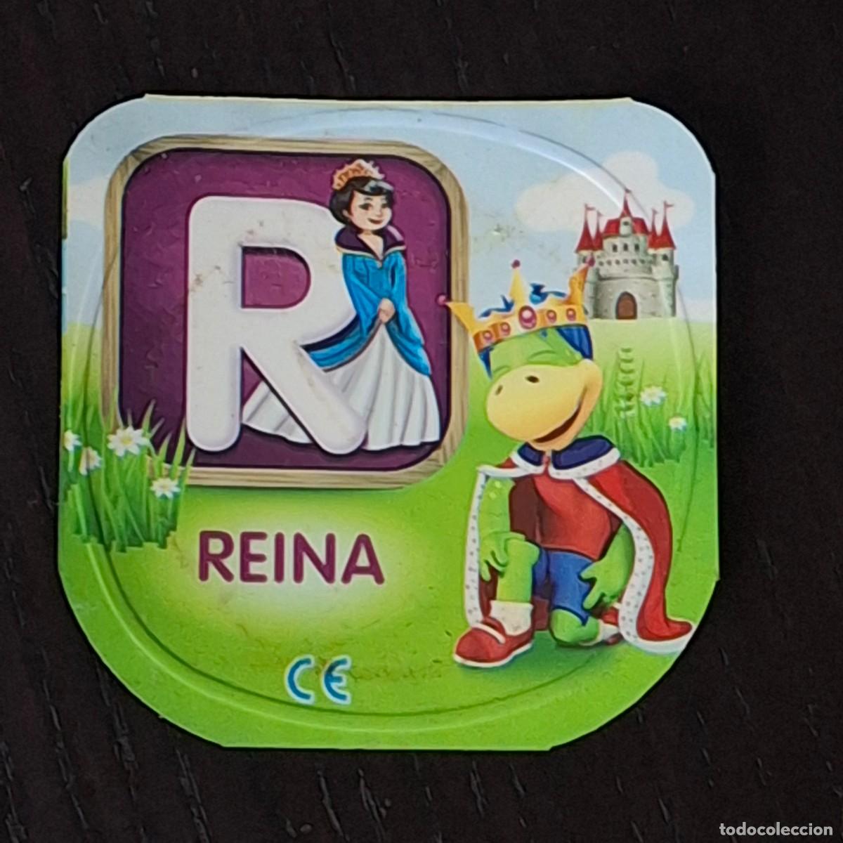 Coleccionismo cromos antiguos: DANONINO MAXI CROMO TAPA ABECEDARIO - LETRA R REINA - TAPA GRANDE DANONE