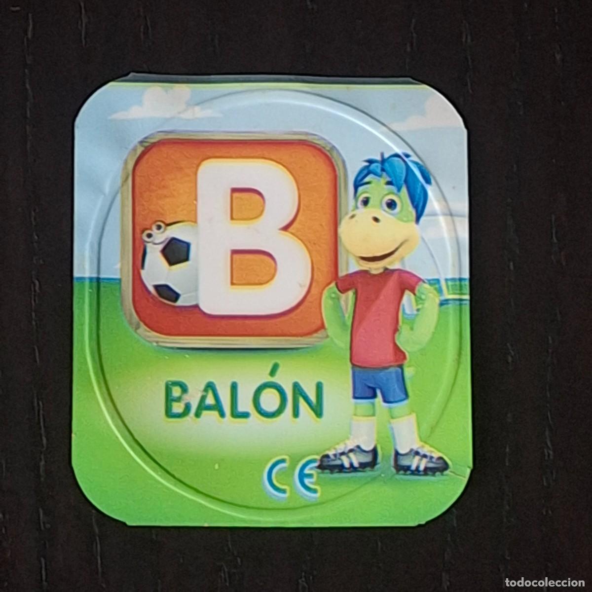 Coleccionismo cromos antiguos: DANONINO PETIT SUISSE TAPA YOGURT CROMO - ABECEDARIO - LETRA B BALON - DANONE